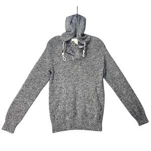 H&M‎ L.O.G.G. Hooded Sweater XS Heathered Gray Cabincore Gorpcore Cotton Cozy
